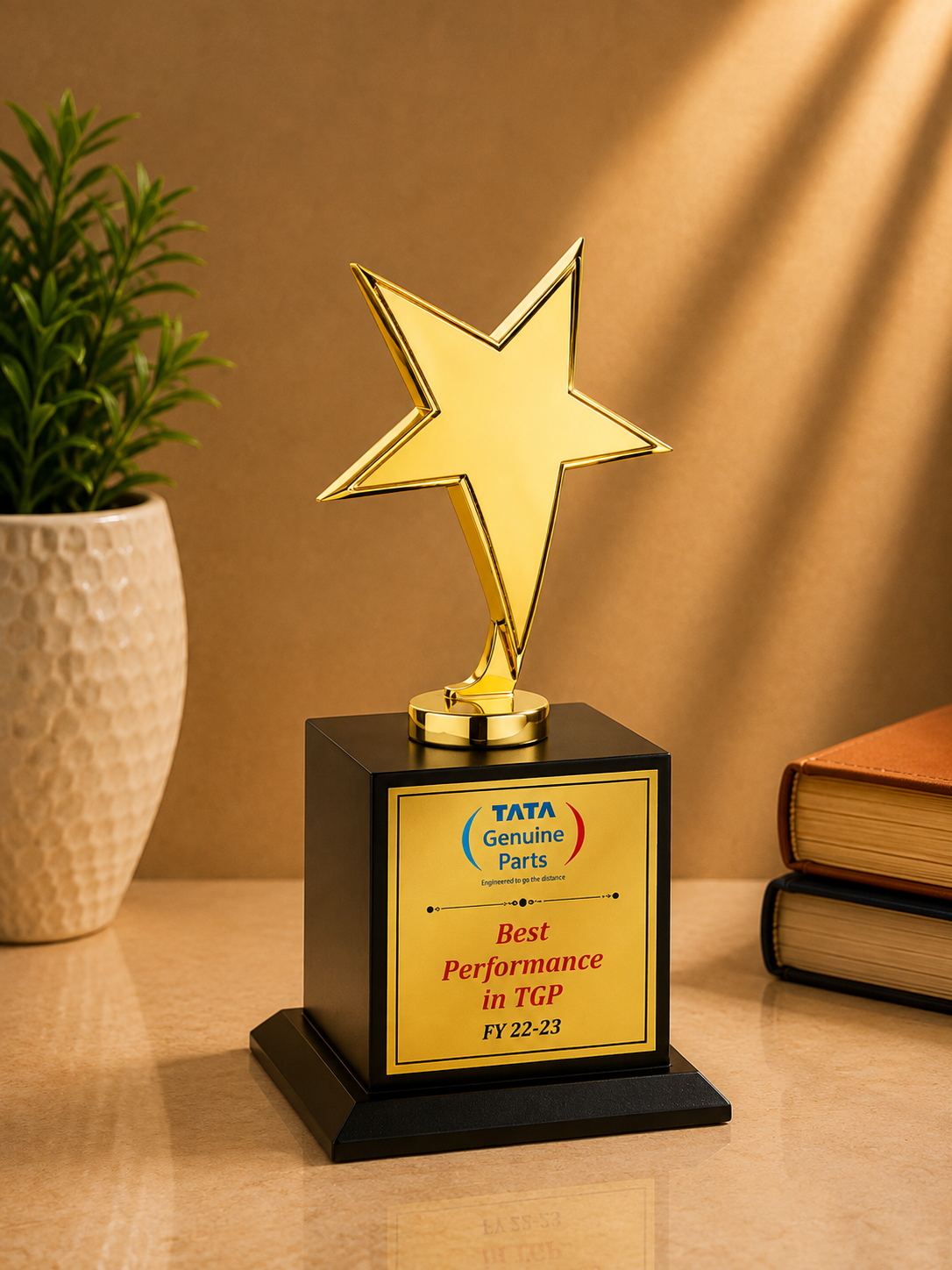 A premium gold star trophy for recognising exceptional performance, business achievements and corporate excellence.