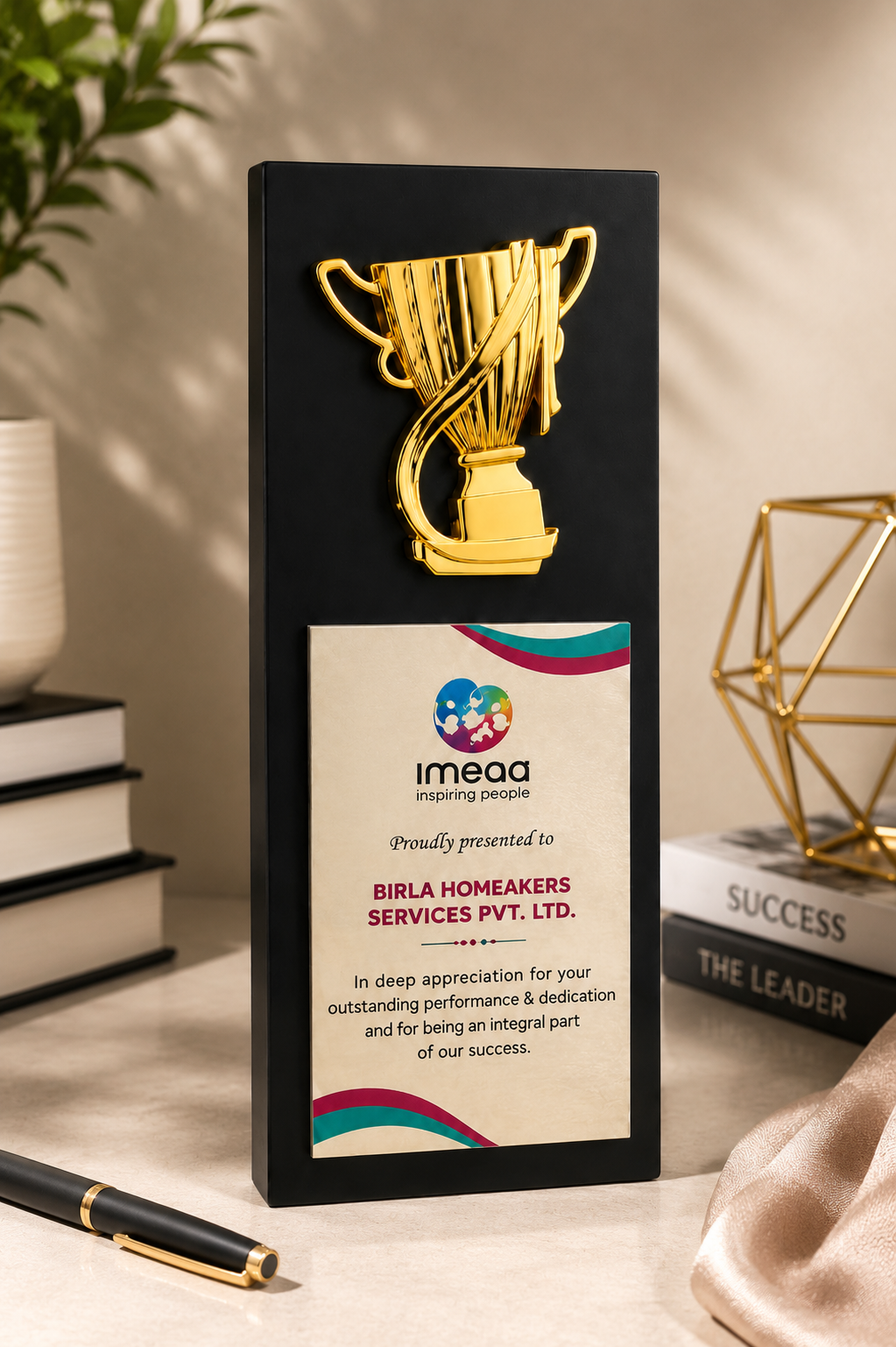 Gold Cup Corporate Appreciation Plaque