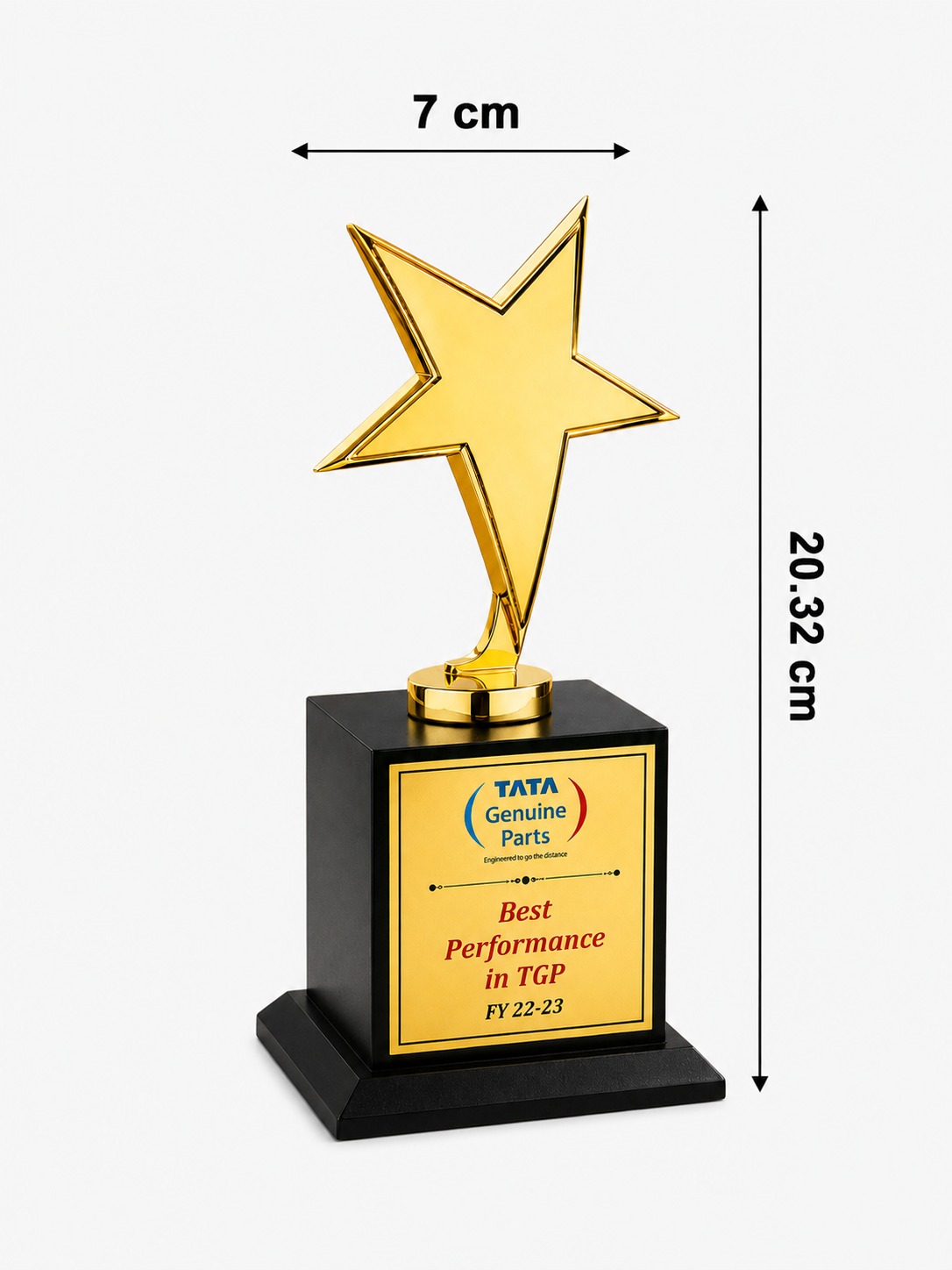 A premium gold star trophy for recognising exceptional performance, business achievements and corporate excellence.
