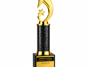 Gold Crescent Star Leadership Excellence Trophy for Corporate Awards