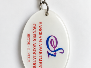 Customized acrylic keychain for corporate and promotional branding