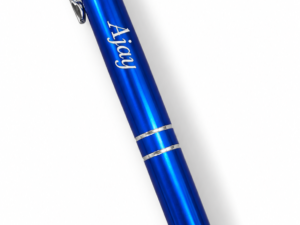 Customized blue metal pen with name engraving