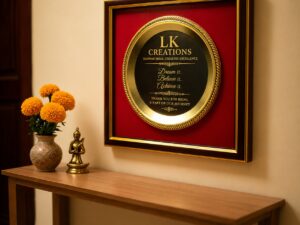 Wooden Gold Corporate Award Plaque
