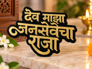 Celebrate Ganesh Utsav in style with custom festival badges featuring bold Marathi lettering and a premium black-gold finish. Perfect for mandal members, volunteers and organisers.